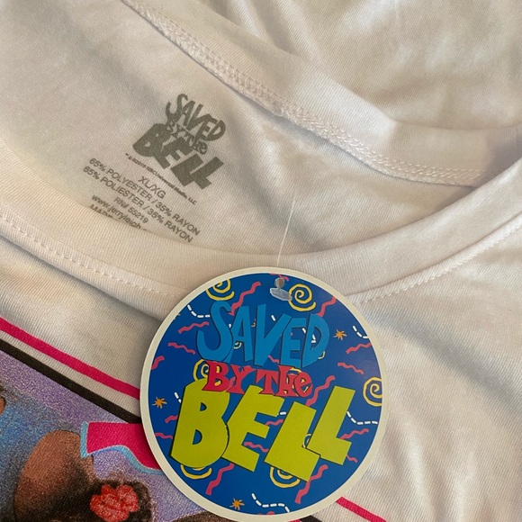 Saved By the Bell Transfer T-Shirt White NWT - Picture 6 of 6